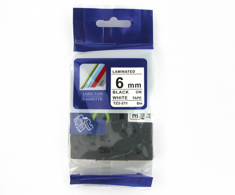 Il nero su nastro laminato compatibile bianco TZ2-211 del creatore dell'etichetta adatto ad etichettatore di P-Tocco