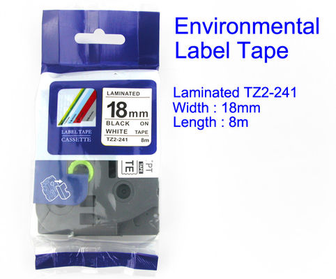 Il nero laminato del nastro del nastro e dell'etichetta su materiale ambientale bianco TZ2-241