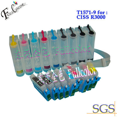 L'inchiostro pieno del pigmento ha riempito Epson T1571 - i colori continui 200ml dell'impianto di alimentazione 9 dell'inchiostro del CISS T1579 ogni colore